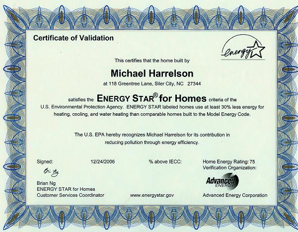 Energy Star Certification