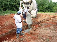 Pouring footings