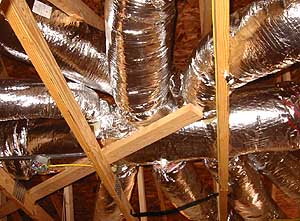 HVAC ductwork in attic
			